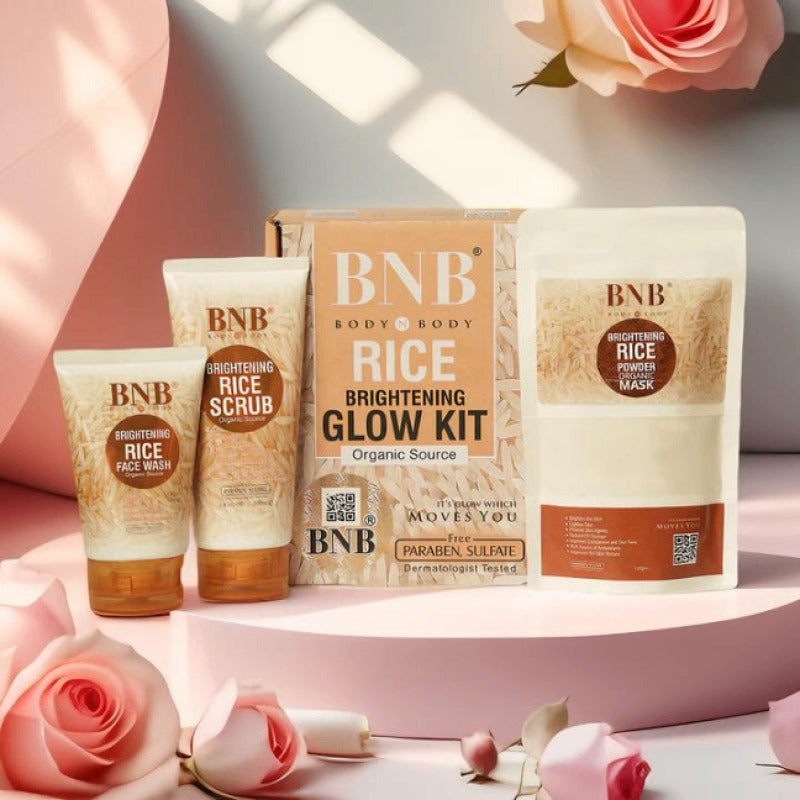 BnB 3 In 1 Rice Extract Kit Brightening Hydrating And Skin Repair Skincare Set Suitable For All Skin Types