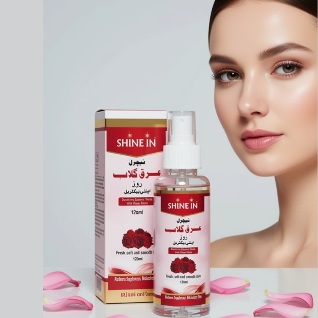 Pure Desi Rose Water (Arq-e-Gulab) – Steam Distilled | 120ml x 2 Bottles | 100% Natural & Chemical-Free