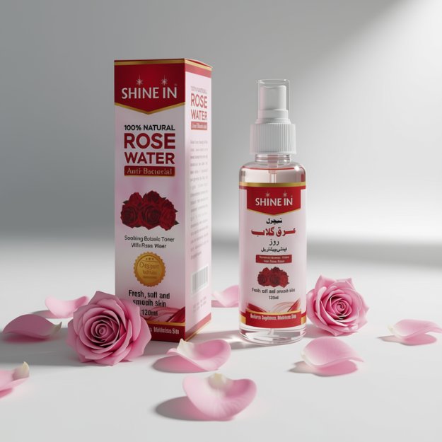 Pure Desi Rose Water (Arq-e-Gulab) – Steam Distilled | 120ml x 2 Bottles | 100% Natural & Chemical-Free