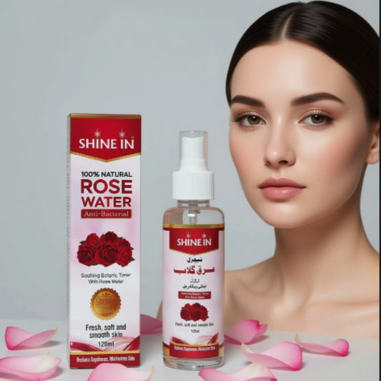 Pure Desi Rose Water (Arq-e-Gulab) – Steam Distilled | 120ml x 2 Bottles | 100% Natural & Chemical-Free