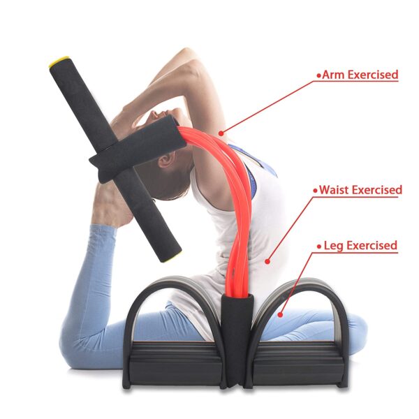 Foot Pedal Resistance Band Elastic Sit-Up Pull Rope Yoga Fitness Gym - Elastic Pull Ropes Tummy Trimmer (Random Colors) - Image 3