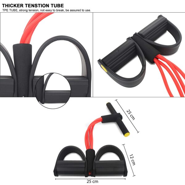 Foot Pedal Resistance Band Elastic Sit-Up Pull Rope Yoga Fitness Gym - Elastic Pull Ropes Tummy Trimmer (Random Colors) - Image 5
