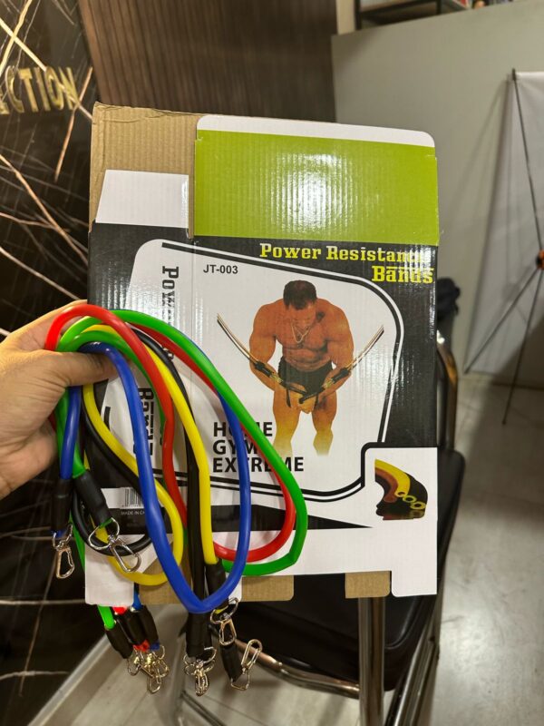 11 Piece Power Resistance Band Set Strength Training Yoga Sports Fitness Band Equipment for Men and Women - Image 4