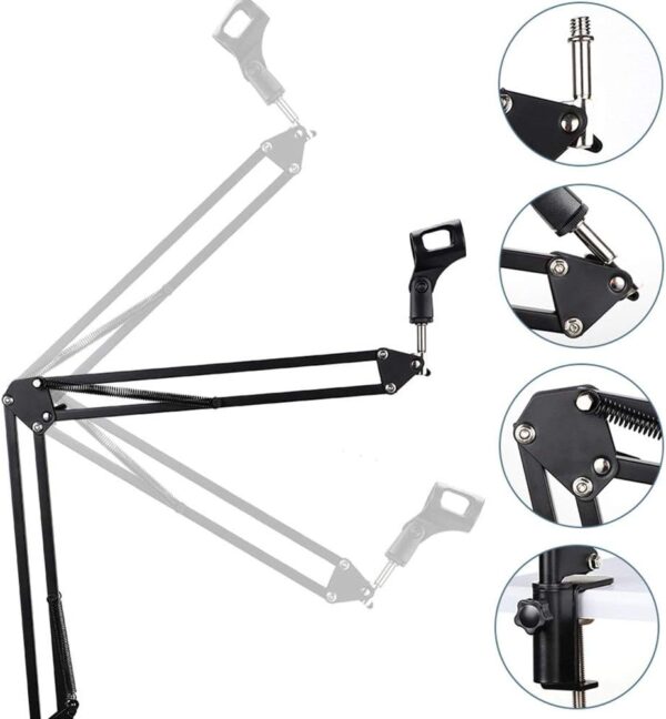 Professional Condenser Microphone - Podcast Mic Set Condenser Microphone With Rechargeable Auxiliary Background For Karaoke Singing, Youtube Recording Mic Set For Youtube | Mic Kit - Image 3
