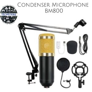 Professional Condenser Microphone Set High-quality metal condenser mic with USB power and cardioid pickup for clear voice recording. Durable, wear-resistant design with adjustable gain, universal compatibility, and easy plug-and-play setup. Perfect for podcasts, karaoke, YouTube, and studio-quality audio.