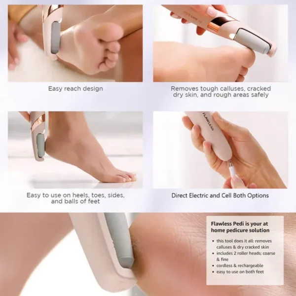 Electric Foot File Grinder – Pedicure Tool for Dead Skin & Callus Removal, Rechargeable Foot Care Machine for Smooth & Soft Feet (Random Colour) - Image 5
